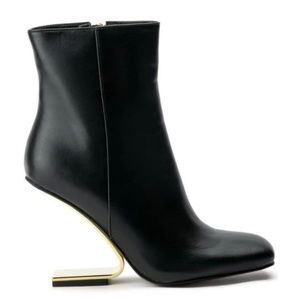 Black and Gold Ariana Heeled boot